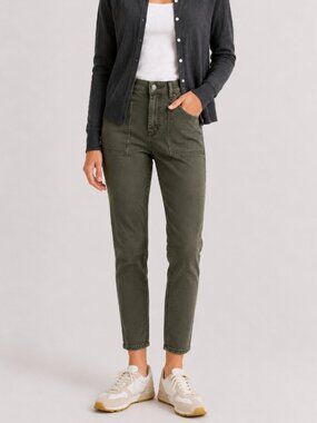 Faherty Utility Olive Slim Ankle Pants Size 26